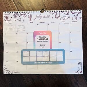 Blue Sky Monthly Calendar - Purple and Blue